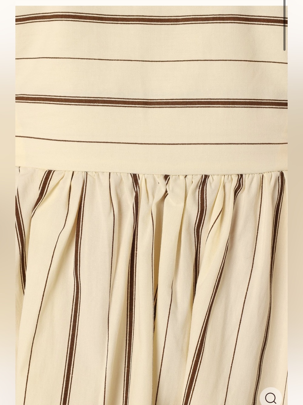 Petal & Pup Cream Maxi Dress with Thin Brown Stripes - Picture 5 of 16